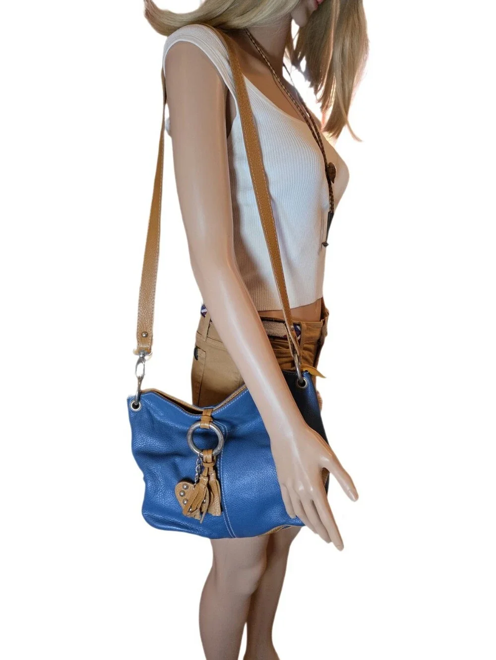 Vintage Italian Leather Shoulder Bag Hobo - Unbranded Vera Pelle